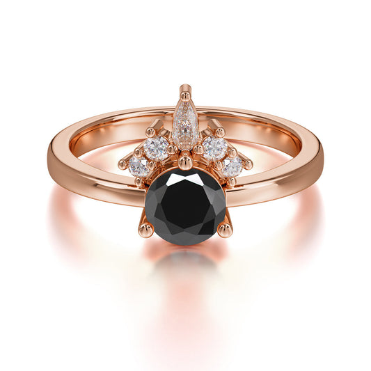 Round Shaped Black Onyx Ring