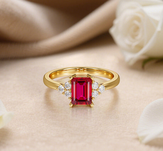 Emerald Cut Ruby Engagement Ring: A Unique Blend of Elegance and Passion