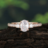 1 Carat Oval Cut Three Stone Moissanite Promise Ring Classic Wedding Ring