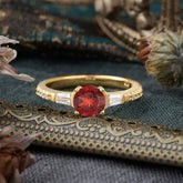 1 Carat Garnet Engagement Ring Side Stone Promise Ring