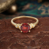 Classic Round Garnet Engagement Ring for Women