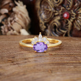 1 Carat Oval Cut Amethyst Anniversary Ring Puppy Paw Unique Ring