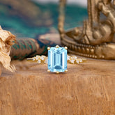 Timeless 3 Carat Emerald Cut Aquamarine Engagement Ring