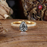 1 Carat Oval Cut Three Stone Black Rutilated Quartz Promise Ring Classic Wedding Ring