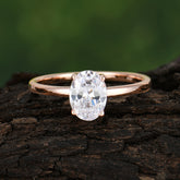 Minimalist Oval Cut 1.5 Carat Moissanite Solitaire Engagement Ring