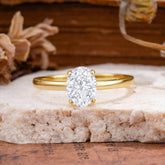 Minimalist Oval Cut 1.5 Carat Lab Diamond Solitaire Engagement Ring