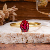 Minimalist Oval Cut 1.5 Carat Ruby Solitaire Engagement Ring