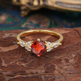 1CT Cushion Cut 4-prong Garnet Engagement Ring Unique Marquise Cluster Wedding Promise Anniversary Dainty Ring