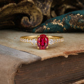 1 Carat Oval Cut 4 Prong Three Stone Ruby Promise Ring Classic Wedding Ring