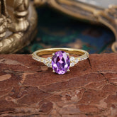 1.5 Carat Oval Cut Amethyst Engagement Ring Anniversary Gift
