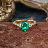 1.5 Carat Oval Cut Emerald Engagement Ring Anniversary Gift