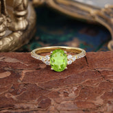 1.5 Carat Oval Cut Peridot Engagement Ring Anniversary Gift