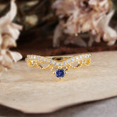 Princess Queen Crown Tiara Ring Unique Tanzanite Band Ring