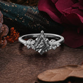 Halloween Limited-Vintage 5-Prong Gothic Kite Cut Black Rutilated Quartz Ring