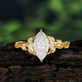 Dazzling Marquise Moissanite Engagement Ring