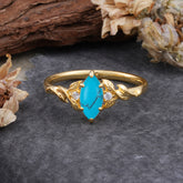 Nature-Inspired 6 Prong Dazzling Turquoise Engagement Ring