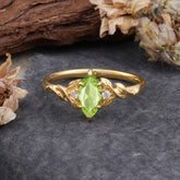 Nature-Inspired 6 Prong Dazzling Peridot Engagement Ring