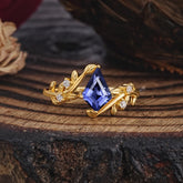 Dazzling Kite Cut Tanzanite Engagement Ring