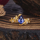 Dazzling Kite Cut Tanzanite Engagement Ring