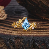 Dazzling Kite Cut Aquamarine Engagement Ring