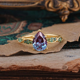 5 Prong Luxury Pear-Cut Alexandrite Engagement Ring