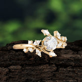Nature-Inspired Round Cut Moissanite  Ring
