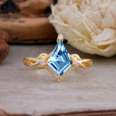 Elegant Kite Cut Aquamarine Engagement Ring for Women