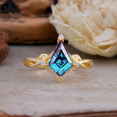 Elegant Kite Cut Alexandrite Engagement Ring for Women