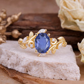 Nature Inspired Leafy Vine Tanzanite Engagement Ring