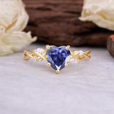 Vintage 5-Prong Heart-Cut Tanzanite Engagement Ring