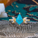Minimalist Luxe 4-Prong Kite-Cut Turquoise Engagement Ring