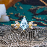 Minimalist Luxe 4-Prong Kite-Cut Aquamarine Engagement Ring