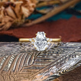 Minimalist 4-Prong Coffin-Cut Lab Diamond Engagement Ring