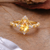 Vintage Luxe Kite-Cut Citrine Engagement Ring