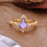 Vintage Luxe Kite-Cut Amethyst Engagement Ring