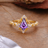Vintage Luxe Kite-Cut Amethyst Engagement Ring