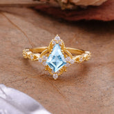 Vintage Luxe Kite-Cut Aquamarine Engagement Ring