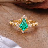 Vintage Luxe Kite-Cut Emerald Engagement Ring