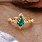 Vintage Luxe Kite-Cut Emerald Engagement Ring