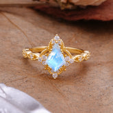 Vintage Luxe Kite-Cut Moonstone Engagement Ring