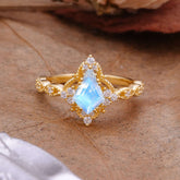 Vintage Luxe Kite-Cut Moonstone Engagement Ring