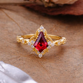 Vintage Luxe Kite-Cut Ruby Engagement Ring