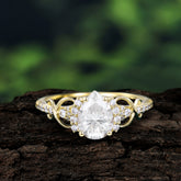 Luxury 4-Prong Pear-Shaped Moissanite Wedding Ring