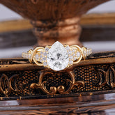 Luxury 4-Prong Pear-Shaped Lab Diamond Wedding Ring
