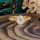 Timeless Vintage 4-Prong Pear-Cut Moissanite Engagement Ring