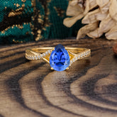 Timeless Vintage 4-Prong Pear-Cut Sapphire Engagement Ring