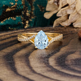 Timeless Vintage 4-Prong Pear-Cut Aquamarine Engagement Ring