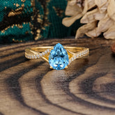 Timeless Vintage 4-Prong Pear-Cut Aquamarine Engagement Ring