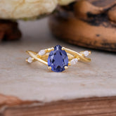 Lux Minimalist 4-Prong Pear-Cut Tanzanite Engagement Ring