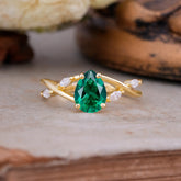 Lux Minimalist 4-Prong Pear-Cut Emerald Engagement Ring